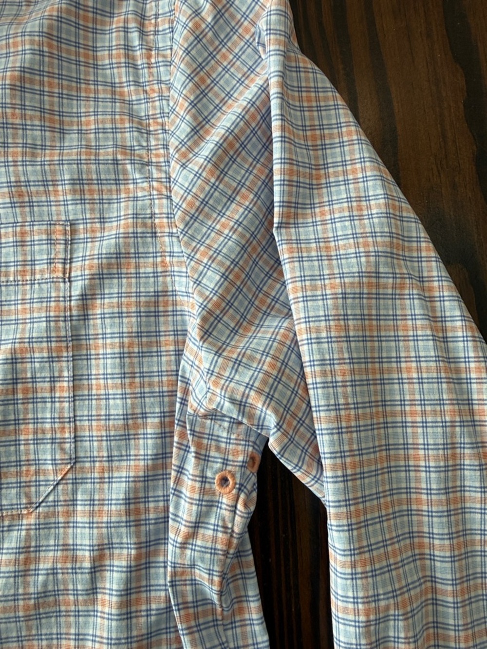 Southern Tide Intercoastal Blue & Orange Plaid Button-Down Shirt Men’s Large - Picture 6 of 7